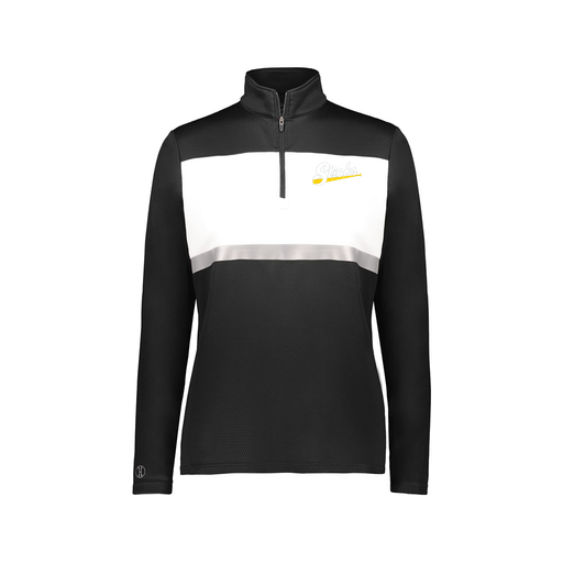 [222791.420.XS-LOGO1] Ladies Bold 1/4 Zip Pullover (Female Adult XS, Black, Logo 1)