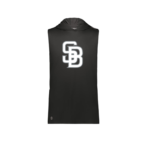 [222590.080.XS-LOGO2] Men's CoolDry Sleeveless Hoodie (Adult XS, Black, Logo 2)