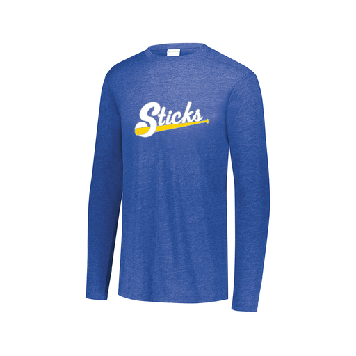 [FTLCUBRY-AXS-LOGO1] Decker Men's Tri-Blend T-Shirt - Long Sleeve (Adult XS, Royal, Logo 1)