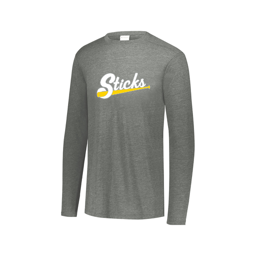 [FTLCUBGY-AXS-LOGO1] Decker Men's Tri-Blend T-Shirt - Long Sleeve (Adult XS, Gray, Logo 1)