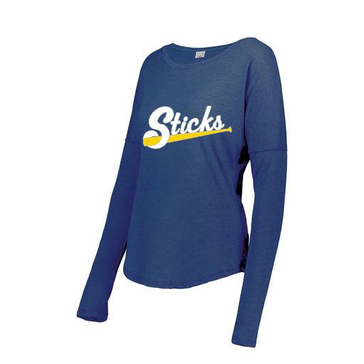 [FTLCUBRY-FAXS-LOGO1] Decker Women's Tri-Blend T-Shirt - Long Sleeve (Female Adult XS, Royal, Logo 1)
